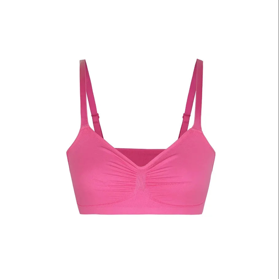 Seamless Wireless Push-Up Bralette with Adjustable Straps