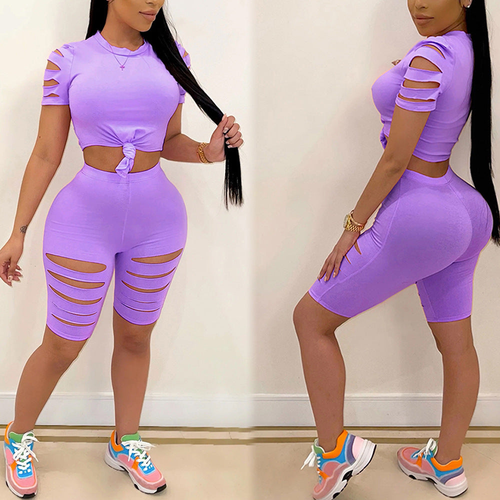 Women’s Distressed Casual Sports Set