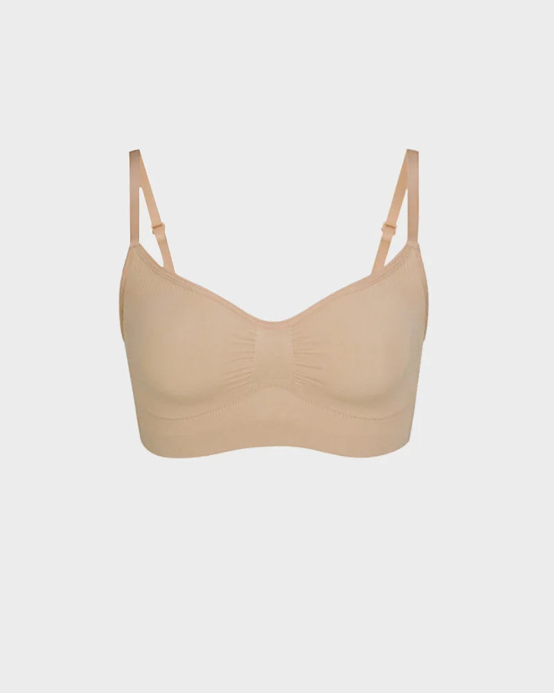 Seamless Wireless Push-Up Bralette with Adjustable Straps