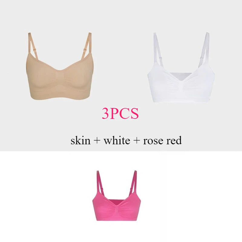 Seamless Wireless Push-Up Bralette with Adjustable Straps