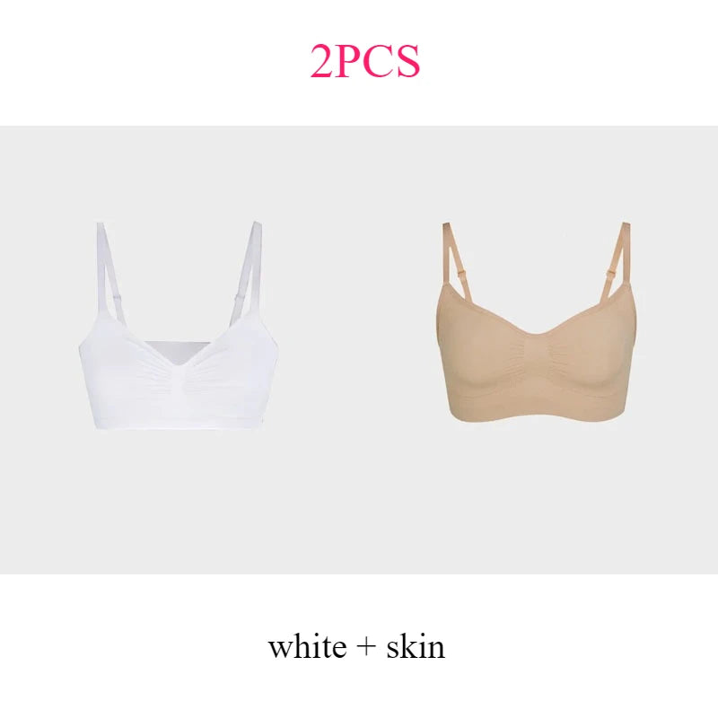 Seamless Wireless Push-Up Bralette with Adjustable Straps