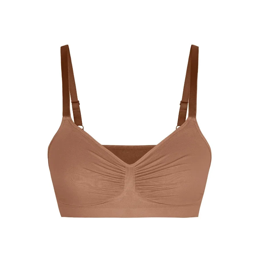 Seamless Wireless Push-Up Bralette with Adjustable Straps