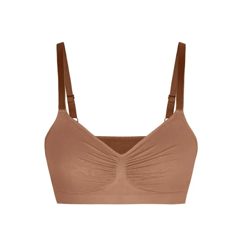 Seamless Wireless Push-Up Bralette with Adjustable Straps