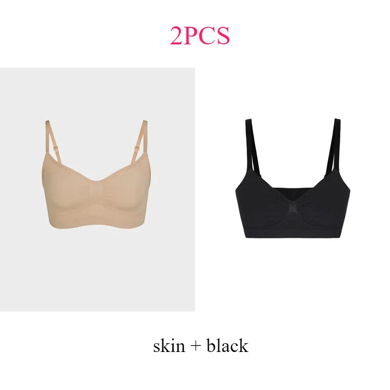 Seamless Wireless Push-Up Bralette with Adjustable Straps