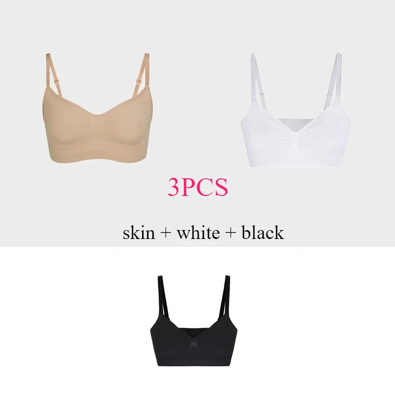 Seamless Wireless Push-Up Bralette with Adjustable Straps