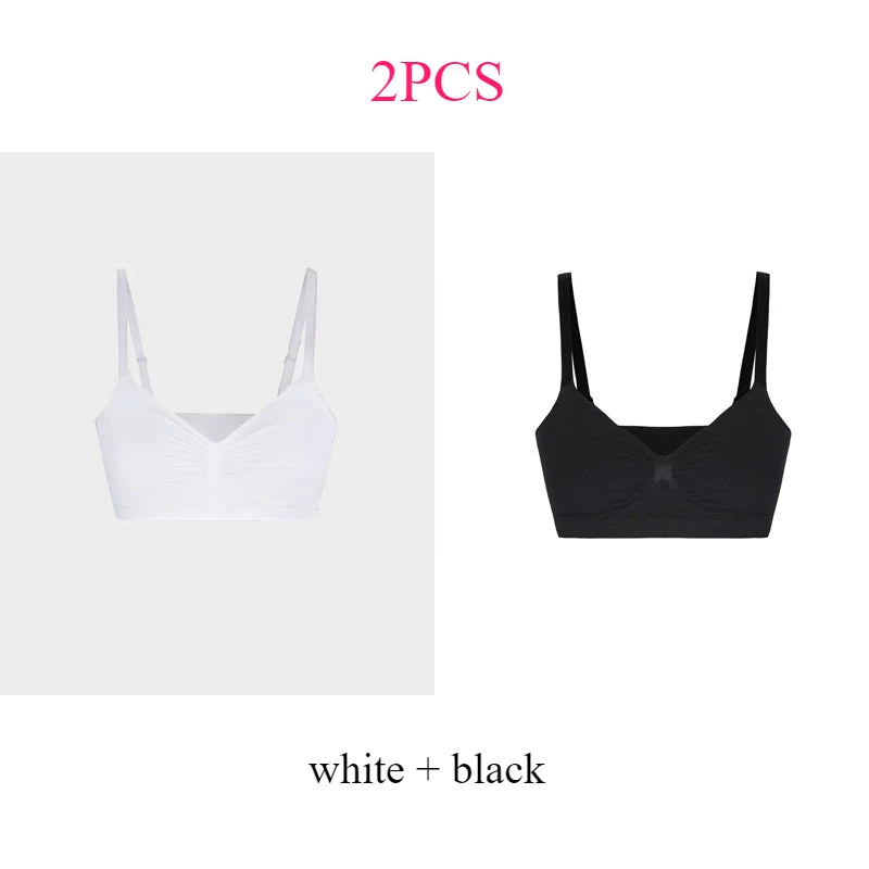 Seamless Wireless Push-Up Bralette with Adjustable Straps