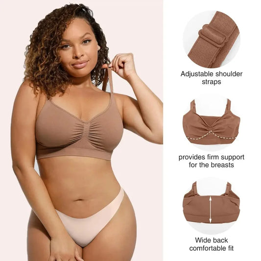 Seamless Wireless Push-Up Bralette with Adjustable Straps