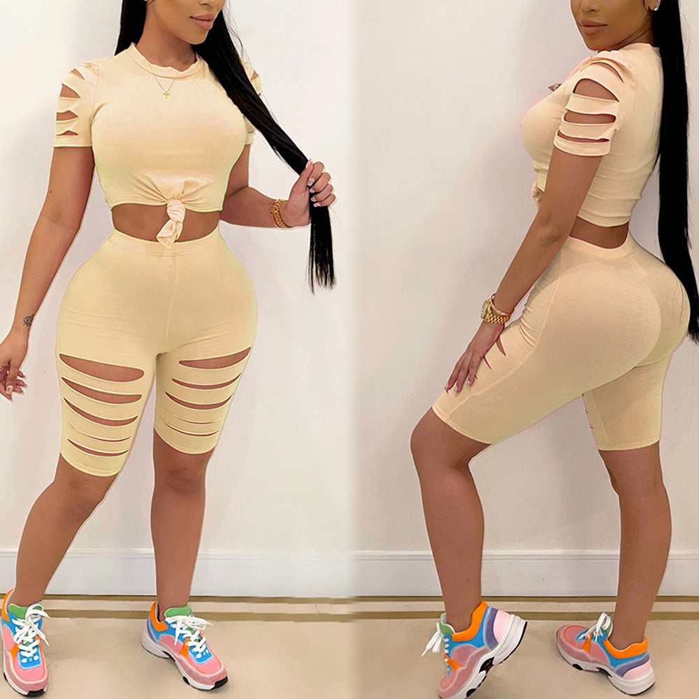 Women’s Distressed Casual Sports Set